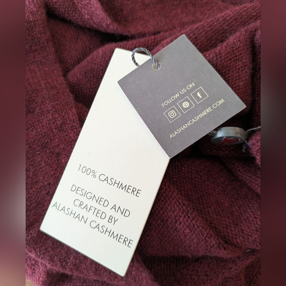 NWT Alashan Cashmere 100% Cashmere Dress Topper - Paprika (Burgundy) - Picture 4 of 9